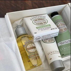 L'occitane Almond Shower Oil ,Body Milk, Body Soap, Hand Cream Set X 4 New